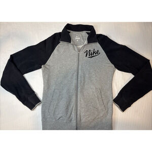 Nike Women's Size Medium Black And Gray Full Zip Jacket Swoosh